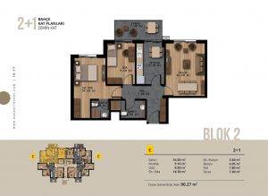 2+1 Bahçe Kat Planları