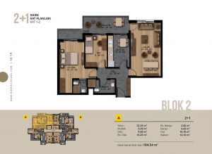 2+1 Daire Kat Planları