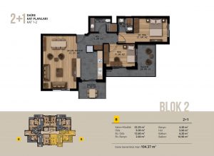 2+1 Daire Kat Planları